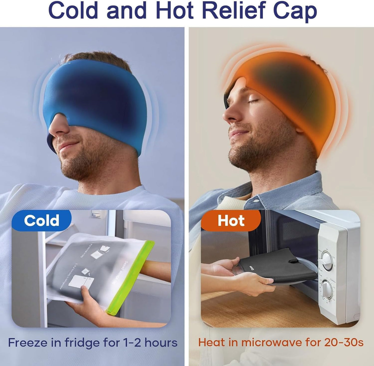 Migraine Relief Gel Cap – Hot & Cold Therapy Hat for Instant Headache Relief | Usmira Mart