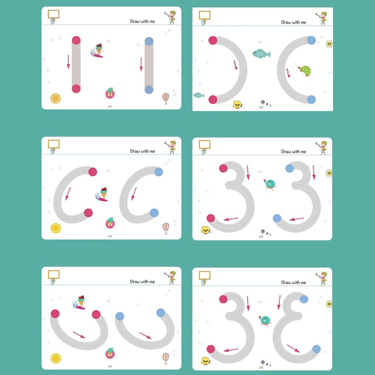 A4 Kids Educational Tracing Book β 64 Pages Dot-to-Dot Activity Workbook with 2 Markers | Usmira Mart