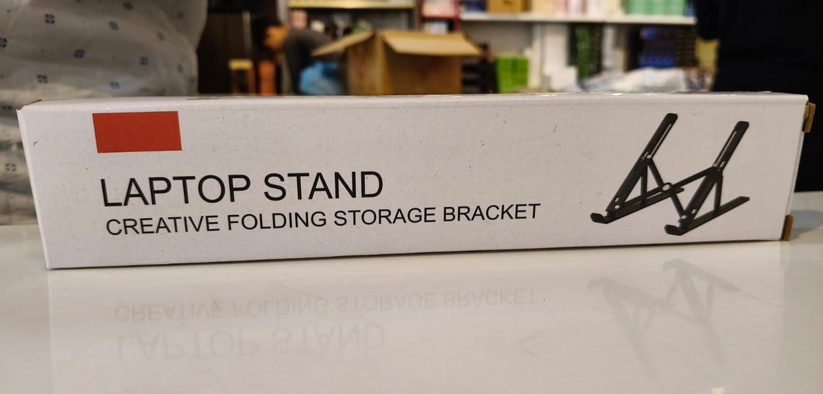 Folding Adjustable Steel Laptop Stand – Portable Ergonomic Multi-Angle Desk Riser | Usmira Mart