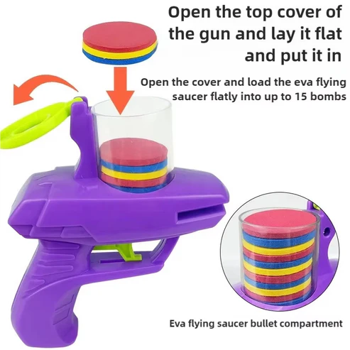 Foam Disc Launcher Gun Flying